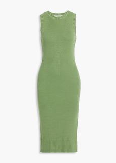 Joie - Varennes pointelle-trimmed cotton-blend midi dress - Green - L