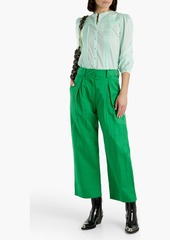 Joie - Vesta pintucked cotton-voile blouse - Green - XS
