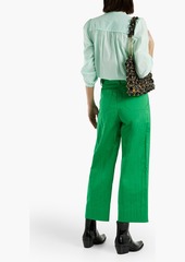 Joie - Vesta pintucked cotton-voile blouse - Green - XS