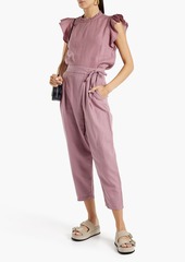Joie - Wilmont cropped cotton and linen-blend tapered pants - Purple - US 6