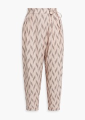 Joie - Wilmont cropped printed cotton tapered pants - Neutral - US 4
