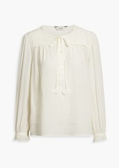 Joie - Yerba pintucked silk-crepe blouse - White - M