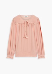 Joie - Yerba pintucked silk-crepe blouse - Pink - XXS