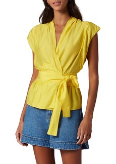 Joie Ashlele Tie Waist Wrap Top in Empire Yellow at Nordstrom Rack