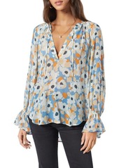 Joie Cecarina Floral Print Silk Popover Blouse in Persimmon Blue Multi at Nordstrom