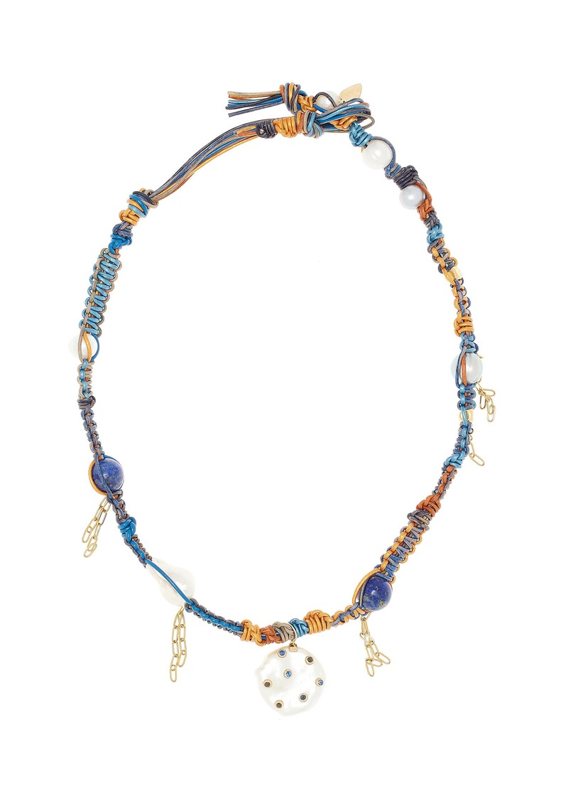 Joie DiGiovanni - Blue Night Sky Pearl Rockstar Leather Necklace - Multi - OS - Moda Operandi - Gifts For Her