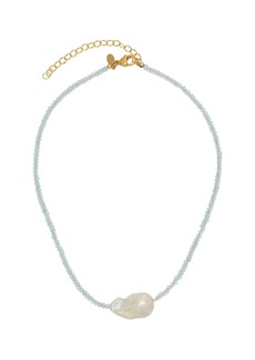 Joie DiGiovanni - Gold-Filled; Aquamarine and Pearl Necklace - Blue - OS - Moda Operandi - Gifts For Her