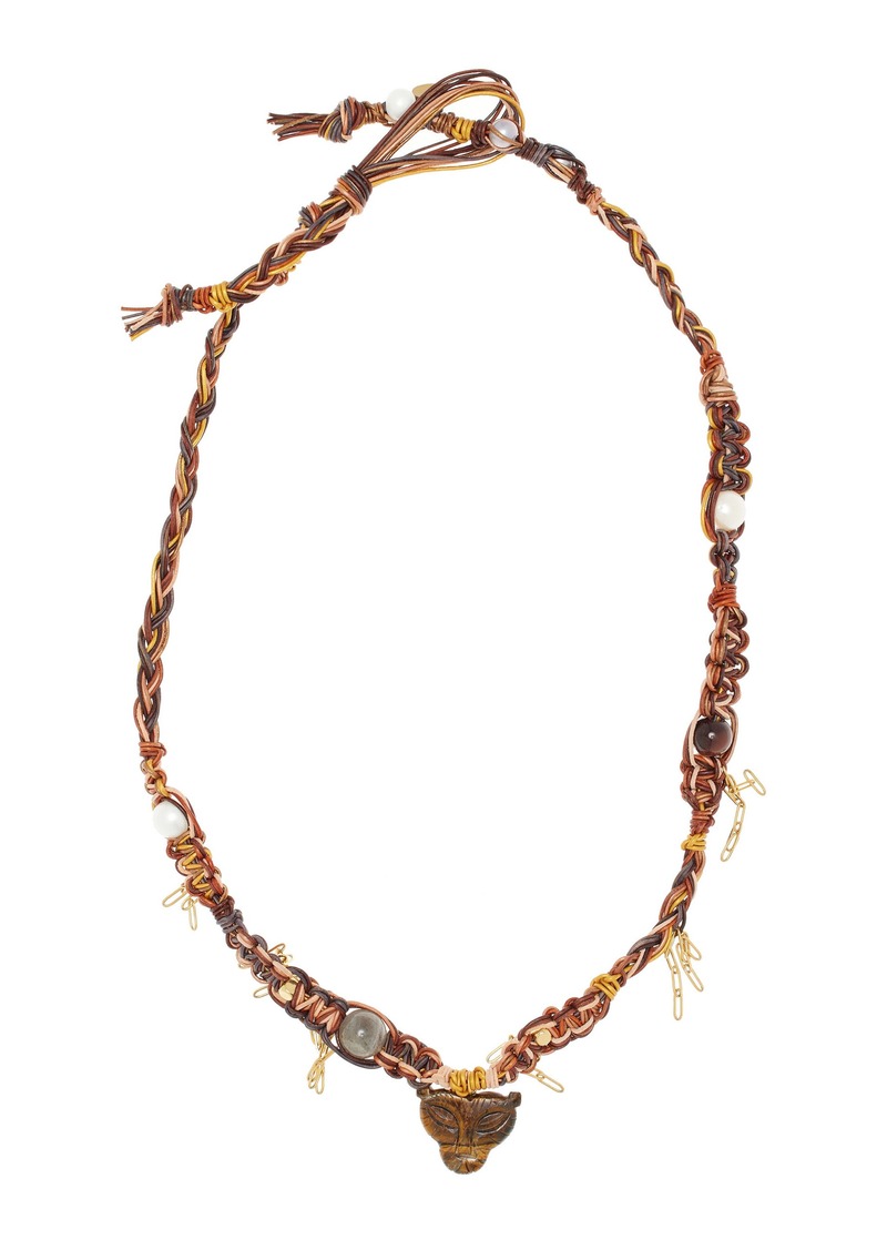 Joie DiGiovanni - Gold Tiger Rockstar Leather Necklace - Multi - OS - Moda Operandi - Gifts For Her