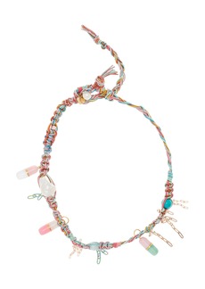 Joie DiGiovanni - Pastel  Pill Popper18K Rose Gold Knotted Silk Multi-Stone Necklace - Multi - OS - Moda Operandi - Gifts For Her