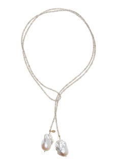 Joie DiGiovanni - Pearl; Labradorite Gold-Filled Lariat Necklace - Grey - OS - Moda Operandi - Gifts For Her