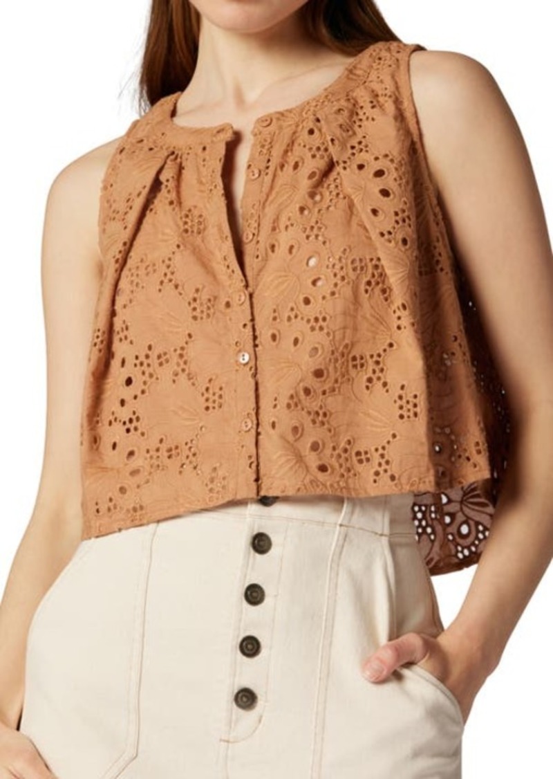 Joie Gemma Embroidered Crop Swing Tank Top at Nordstrom