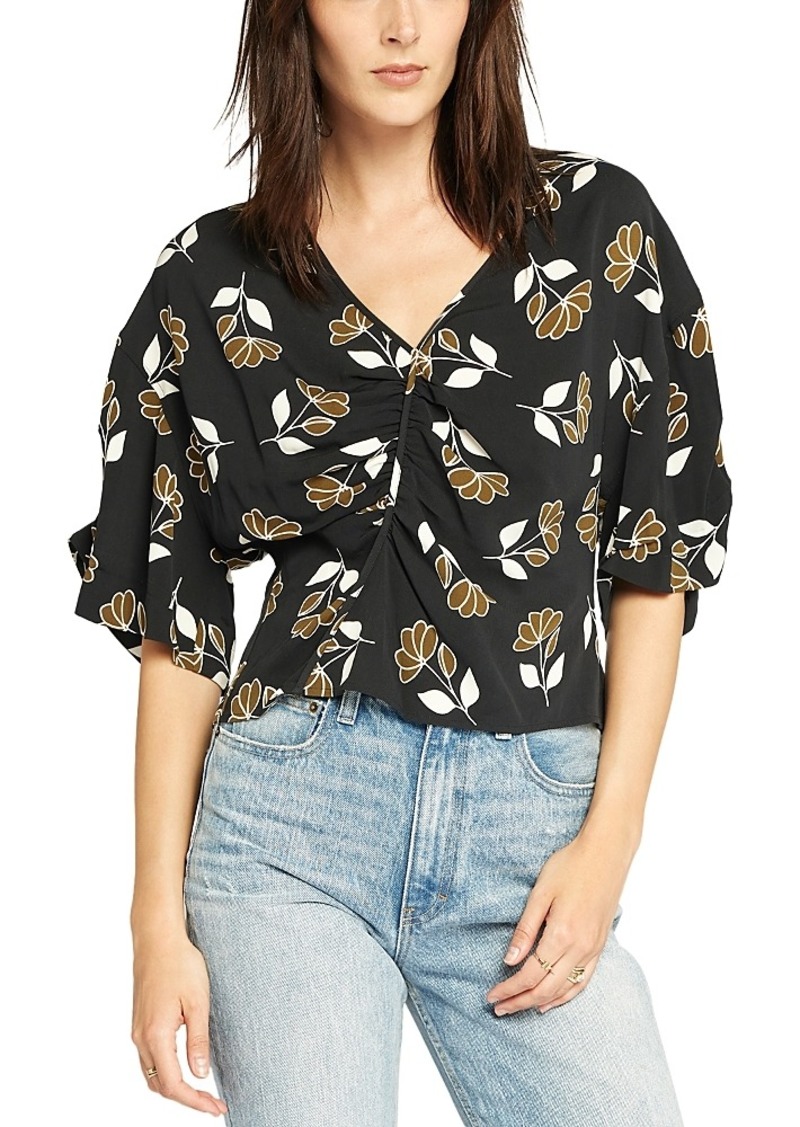 Joie Harlee Ruched Floral Top