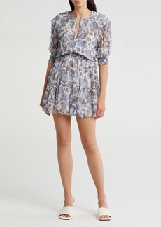 Joie Laura Floral Tiered Silk Minidress in English Ma at Nordstrom Rack