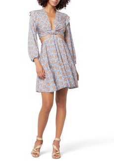 Joie Maeve Floral Cutout Long Sleeve Minidress in Country Blue Multi at Nordstrom Rack