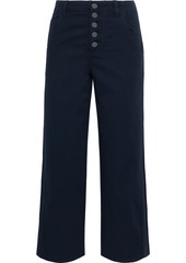 Joie Woman Cassedy Cropped Cotton-blend Twill Straight-leg Pants Navy