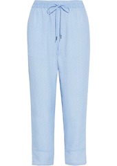 Joie Woman Ceylon Cropped Printed Crepe De Chine Tapered Pants Light Blue