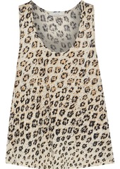 Joie Woman Colman Leopard-print Slub Linen-jersey Tank Animal Print