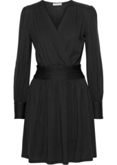 Joie Woman Corelle Wrap-effect Cotton And Modal-blend Mini Dress Black