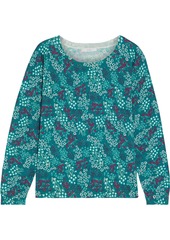 Joie Woman Eloisa Floral-print Cotton And Cashmere-blend Sweater Teal
