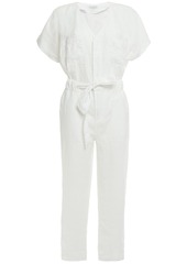 Joie Woman Frodina Belted Linen Jumpsuit Off-white
