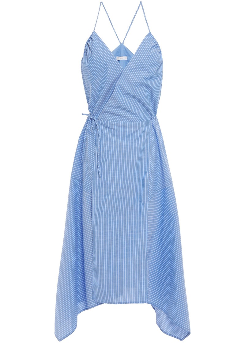 light blue midi wrap dress