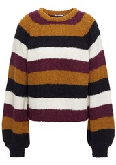 Joie Woman Izzie Striped Knitted Sweater Light Brown