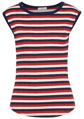 Joie Woman Tasmin C Striped Ribbed Jersey Top Red