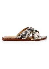 Joie Parsin Buckle Python-Embossed Leather Sandals