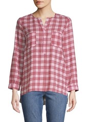 Joie Plaid High-Low Top