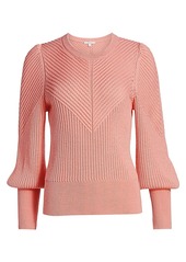 Joie Ronita Puff-Sleeve Ribbed Sweater