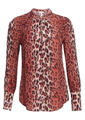 Joie Tariana Leopard Button-Down Blouse
