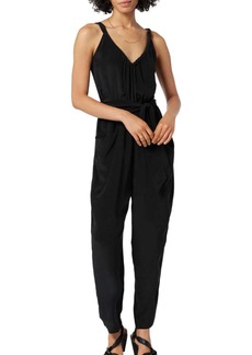 Joie Vernet Silk Jumpsuit In Caviar