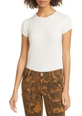 Joie Filana Ribbed Short Sleeve Sweater in Porcelain at Nordstrom