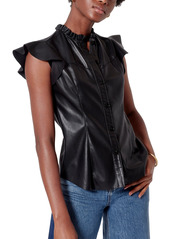 Women's Joie Orien Faux Leather Blouse