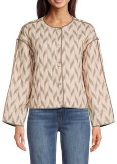 Joie York Print Quilted Button Down Jacket