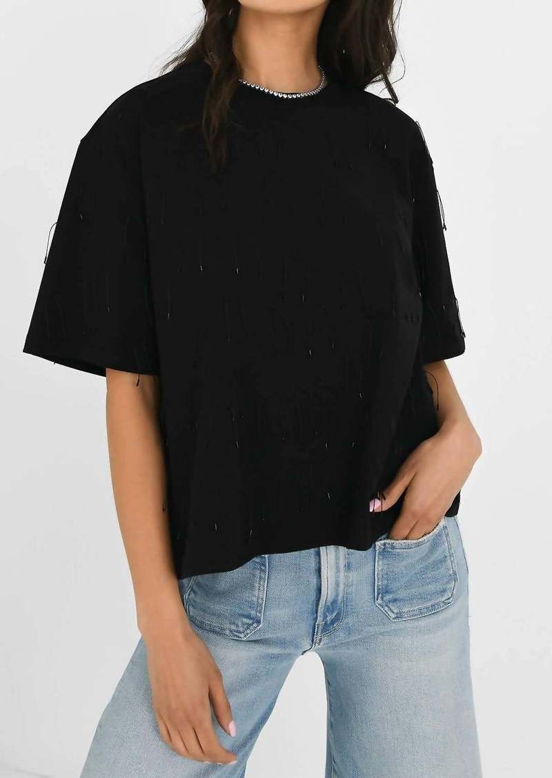 Jonathan Simkhai Amaru Embellished Tee In Black