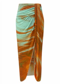 Jonathan Simkhai Gwena Skirt In Masala Marble Print