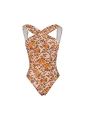 Jonathan Simkhai Harlee Floral-Print Off-The-Shoulder One-Piece Swimsuit