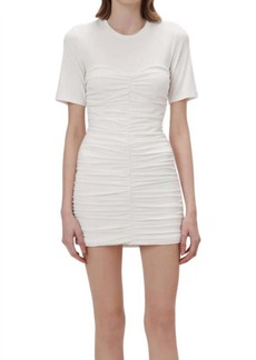 Jonathan Simkhai Jaslene Twist Front Mini Tee Dress In White