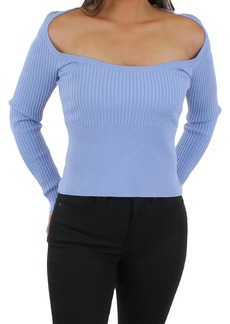 Jonathan Simkhai Jayline Womens Stretch Scoop Neck Pullover Sweater