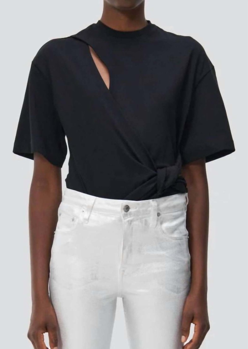 Jonathan Simkhai Joline Wrap Tie T-Shirt In Black