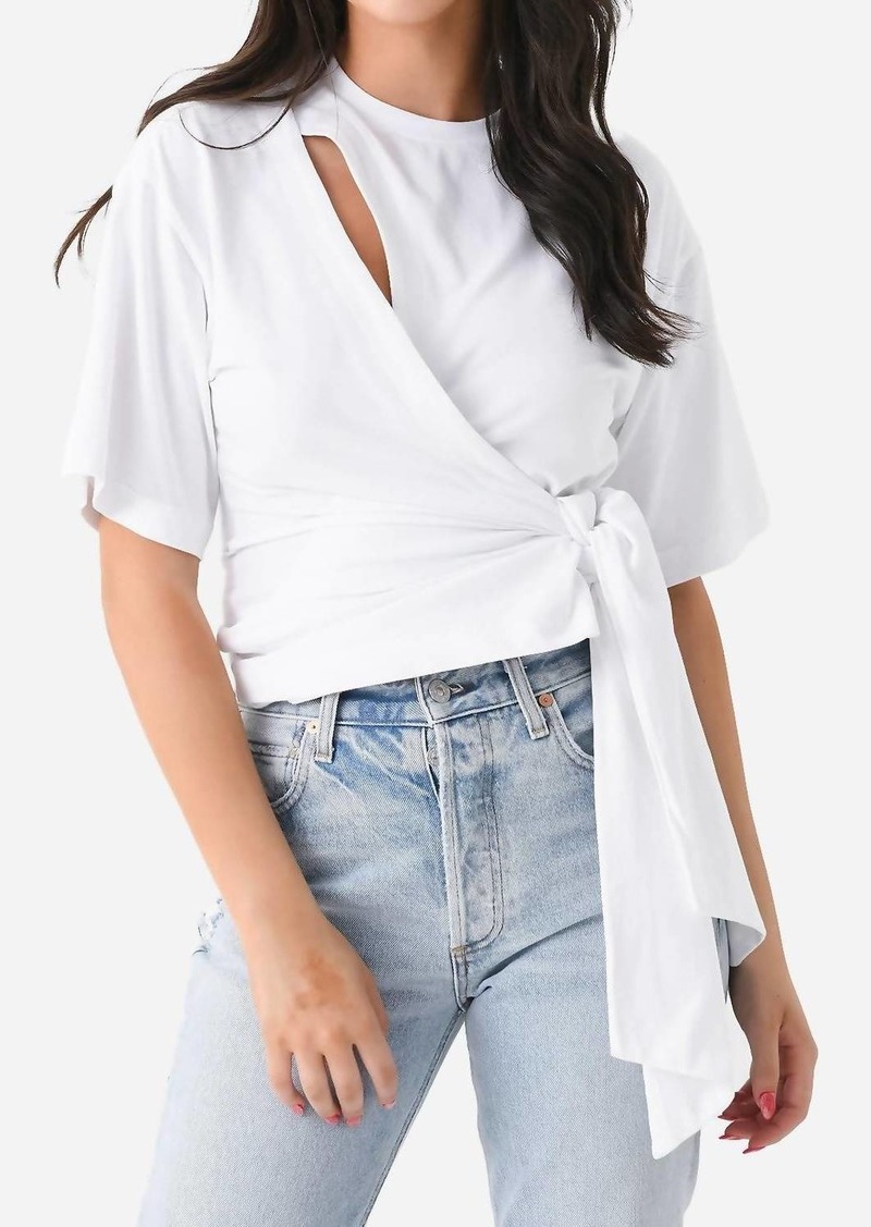 Jonathan Simkhai Joline Wrap Tie T-Shirt In Optic White