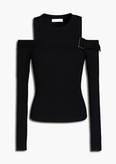 Jonathan Simkhai - Cold-shoulder ribbed-knit sweater - Black - M