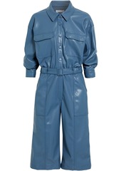 Jonathan Simkhai - Kayley cropped belted faux leather jumpsuit - Blue - US 2