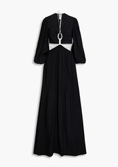 Jonathan Simkhai - Tierneigh cutout gathered slub woven maxi dress - Black - XS