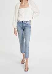 Jonathan Simkhai Clover Broderie Anglaise Square Neck Top