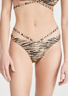 Jonathan Simkhai Emmalynn Printed Strappy Bikini Bottoms