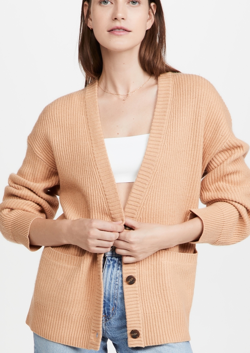 Jonathan Simkhai Estela Wool Cashmere Blend Ribbed Cardigan