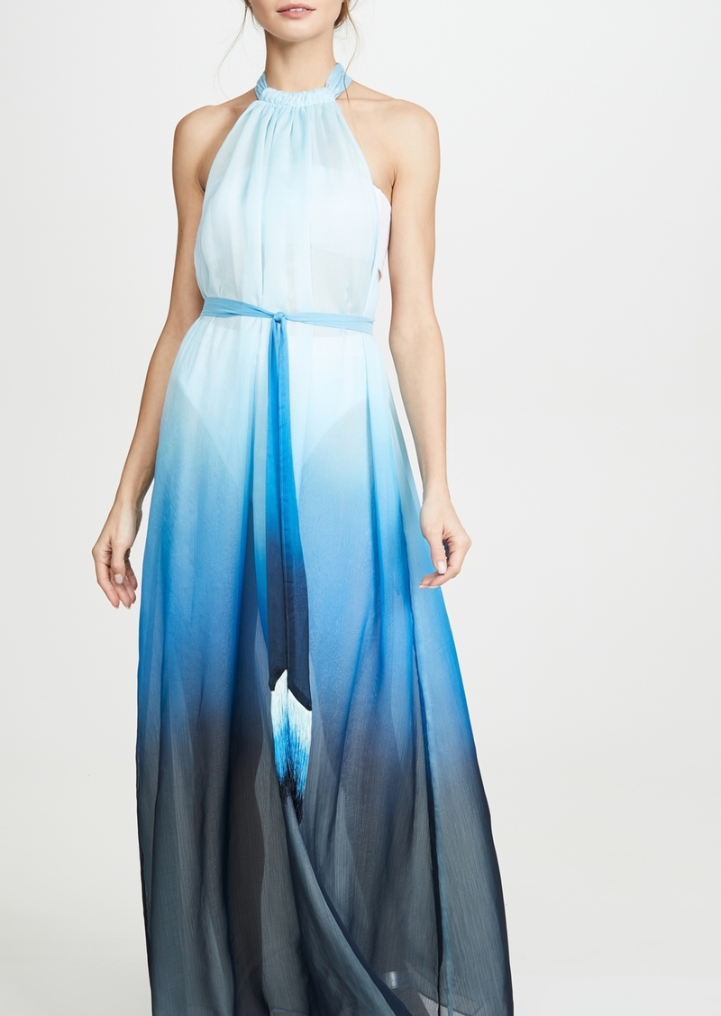 ombre halter maxi dress