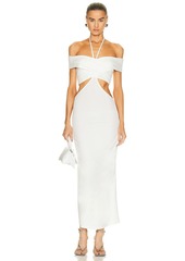 JONATHAN SIMKHAI STANDARD Akane Shaping Rib Off Shoulder Cutout Dress